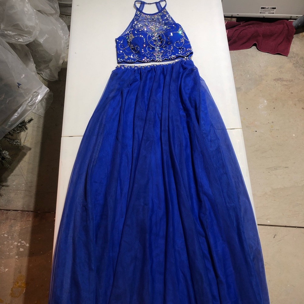 Royal Blue 2-piece Prom Dress